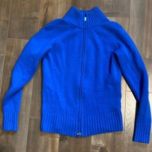 Lord & Taylor Cashmere Zip Up Sweater